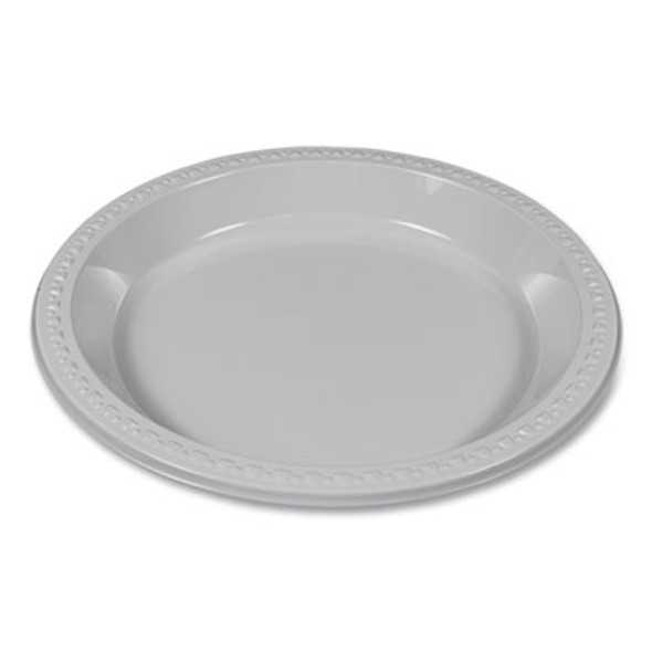 Plastic Dinnerware, Plates, 10.25" Dia, White, 125/Pack