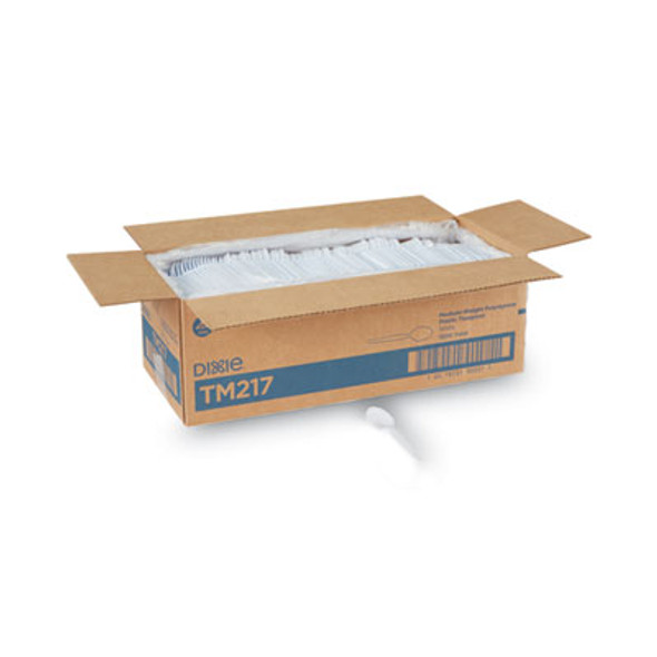 Plastic Cutlery, Heavy Mediumweight Spoon, White, 1,000/Carton