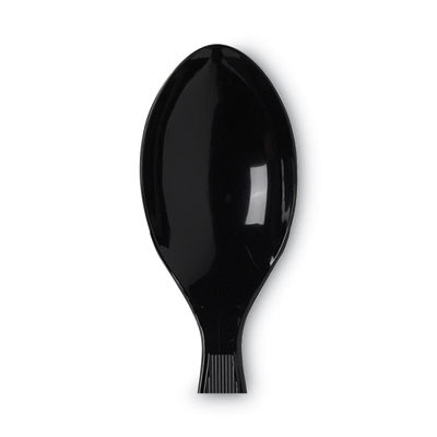 Plastic Cutlery, Heavy Mediumweight Spoon, Black, 1,000/Carton