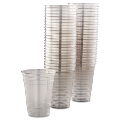 Ultra Clear Pet Cups, Squat, 16 Oz, Plastic, 50/Bag, 20 Bags/Carton