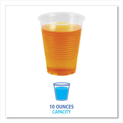 Translucent Plastic Cold Cups, 10 Oz, 100/Sleeve, 10 Sleeves/Carton