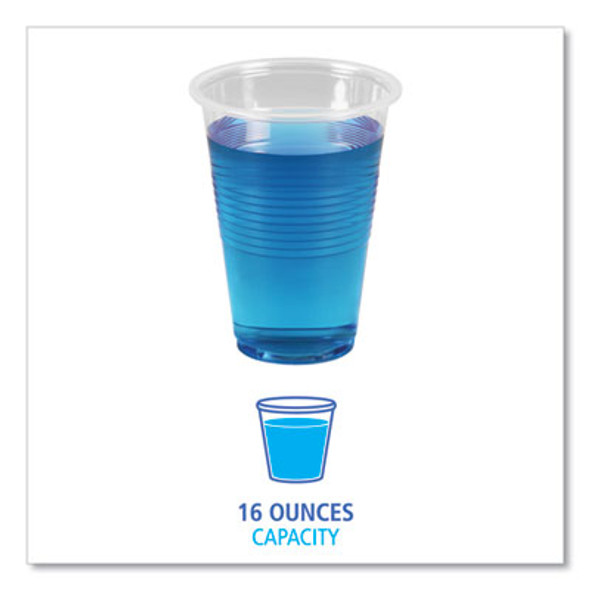 Translucent Plastic Cold Cups, 16 Oz, 50/Sleeve, 20 Sleeves/Carton