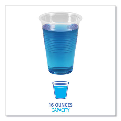 Translucent Plastic Cold Cups, 16 Oz, 50/Pack
