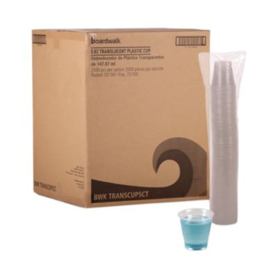 Translucent Plastic Cold Cups, 5 Oz, 100/Sleeve, 25 Sleeves/Carton