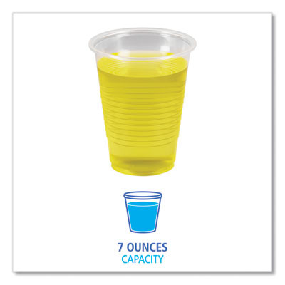 Translucent Plastic Cold Cups, 7 Oz, 100/Sleeve, 25 Sleeves/Carton