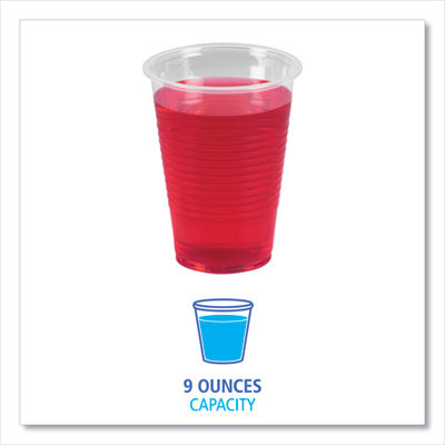 Translucent Plastic Cold Cups, 9 Oz, 100/Sleeve, 25 Sleeves/Carton