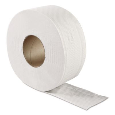 Jrt Jumbo Bath Tissue, Septic Safe, 2-Ply, 3.3" x 500 Ft, White, 12 Rolls/Carton