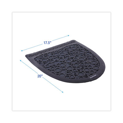 Disposable Urinal Floor Mat 2.0, Shield-Shaped, Black/Gray Slip-Resistant Surface, 17.5" x 20", 6/Carton