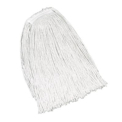 Non-Launderable Economy Cotton Mop Heads, Cut-End, Cotton, White, 32 Oz, 1"  White Headband, 12/Carton
