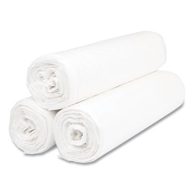 High-Density Commercial Can Liner Value Pack, 30 Gal, 9 Mic, 30" x 36", Natural, Interleaved Roll, 25 Bags/Roll, 20 Rolls/Ct