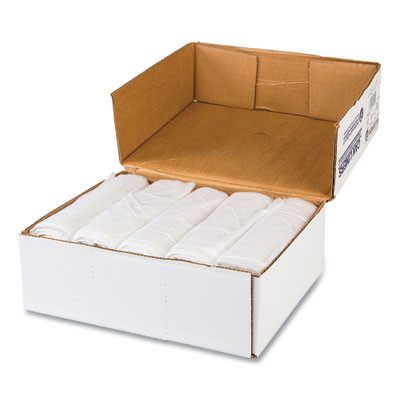 High-Density Commercial Can Liner Value Pack, 30 Gal, 11 Mic, 30" x 36", Clear, Interleaved Roll, 25 Bags/Roll, 20 Rolls/Ct
