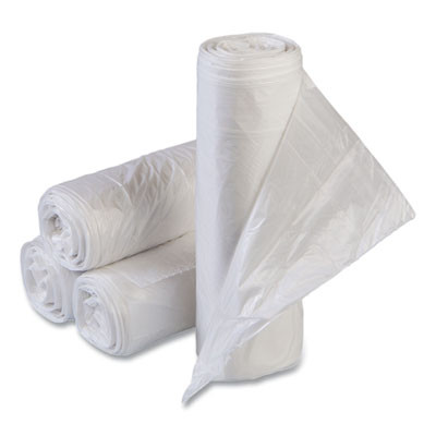 High-Density Commercial Can Liner Value Pack, 30 Gal, 11 Mic, 30" x 36", Clear, Interleaved Roll, 25 Bags/Roll, 20 Rolls/Ct
