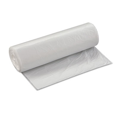 High-Density Commercial Can Liner Value Pack, 33 Gal, 14 Mic, 33" x 39", Clear, Interleaved Roll, 25 Bags/Roll, 10 Rolls/Ct