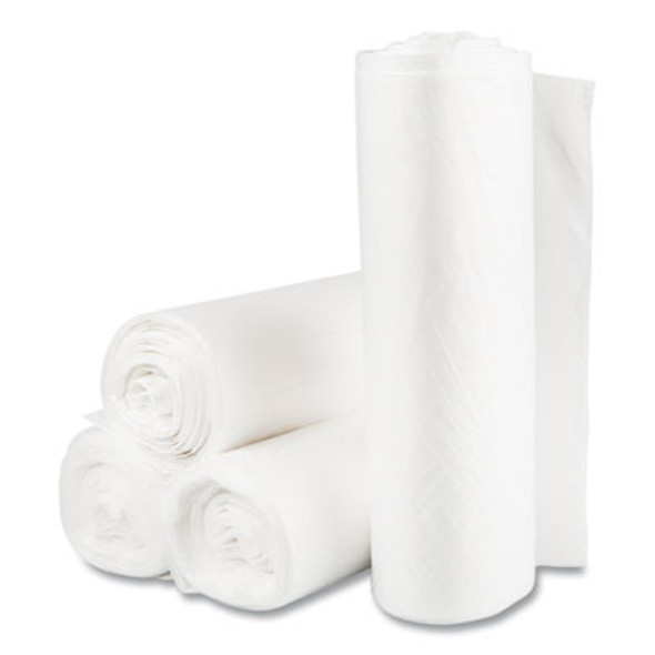 High-Density Commercial Can Liner Value Pack, 60 Gal, 14 Mic, 38" x 58", Clear, Interleaved Roll, 25 Bags/Roll, 8 Rolls/Ct
