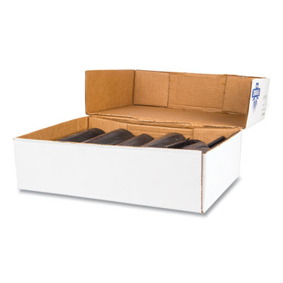 High-Density Commercial Can Liner Value Pack, 45 Gal, 19 Mic, 40" x 46", Black, Interleaved Roll, 25 Bags/Roll, 6 Rolls/Ct
