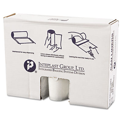 High-Density Commercial Can Liner Value Pack, 45 Gal, 12 Mic, 40" x 46", Clear, Interleaved Roll, 25 Bags/Roll, 10 Rolls/Ct
