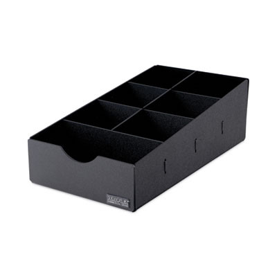 Condiment Caddy, 7 Compartments, 8.75 x 16 x 5.25, Black