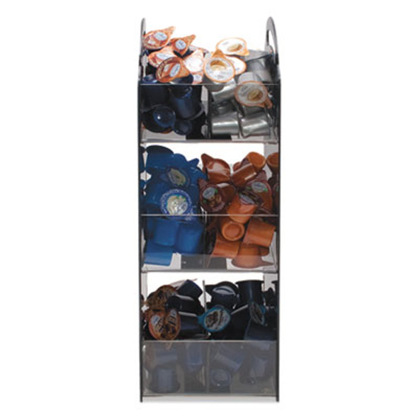 Compact Condiment Organizer, 6 Compartments, 6.13 x 8 x 18, Black