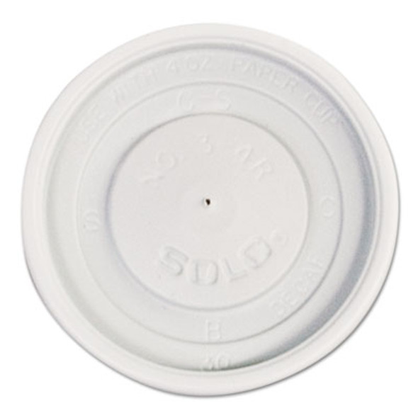 Polystyrene Vented Hot Cup Lids, Fits 4 Oz Hot Cups, Plastic, White, 100/Pack, 10 Packs/Carton