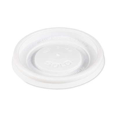 Polystyrene Vented Hot Cup Lids, Fits 4 Oz Hot Cups, Plastic, White, 100/Pack, 10 Packs/Carton