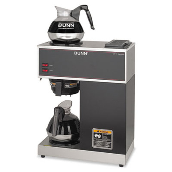 Vpr Two Burner Pourover Coffee Brewer, 12-Cup, Stainless Steel, Black