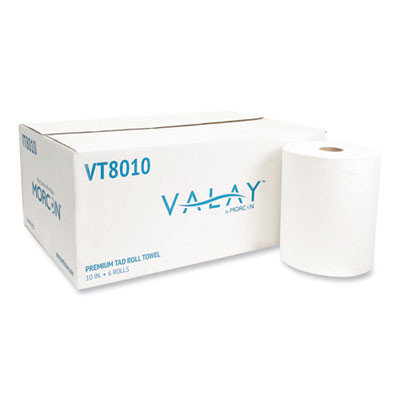 10 Inch Tad Roll Towels, 1-Ply, 10" x 700 Ft, White, 6 Rolls/Carton