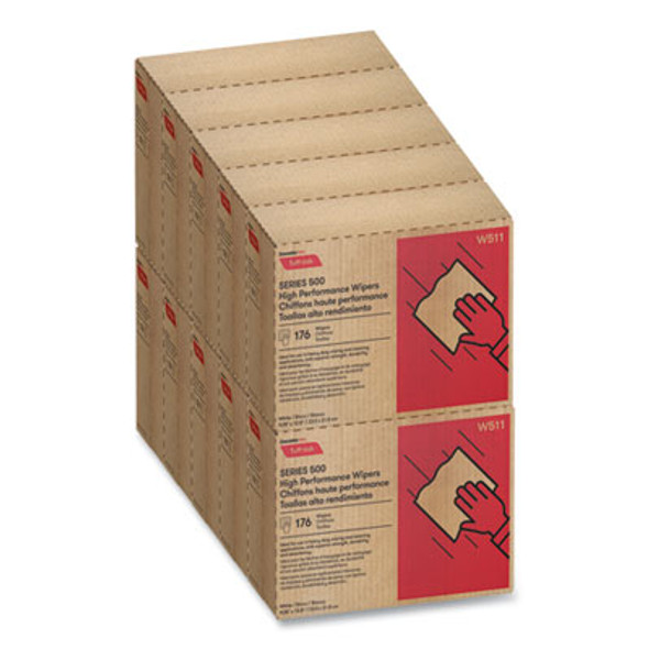 Tuff-Job S500 High Performance Wipers, 9.25 X 12.5, White, 176/Box, 10 Box/Carton