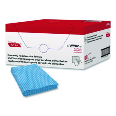 Tuff-Job Foodservice Towels, 12 x 24, Blue/White, 200/Carton