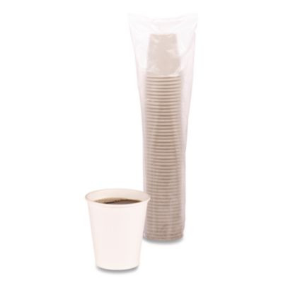 Paper Hot Cups, 10 Oz, White, 50/Sleeve, 20 Sleeves/Carton