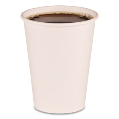 Paper Hot Cups, 12 Oz, White, 50/Sleeve, 20 Sleeves/Carton