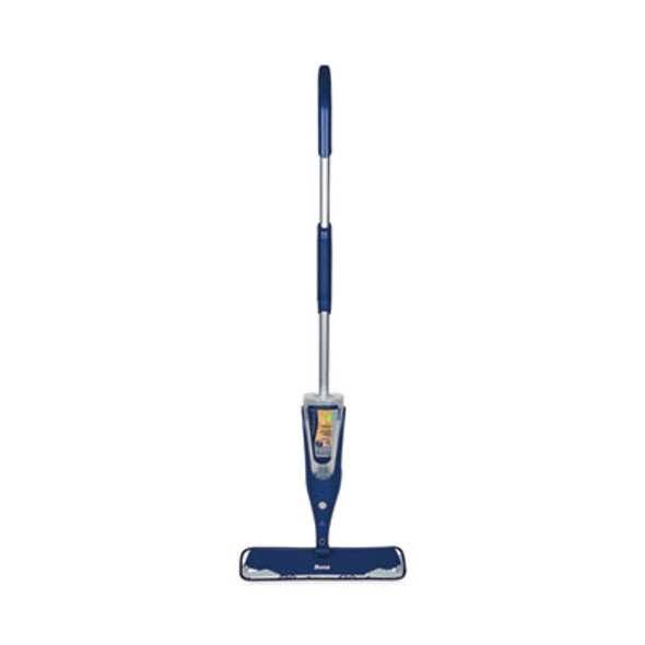Hardwood Floor Mop, 15" Microfiber Head, 52" Blue Plastic/Steel Handle