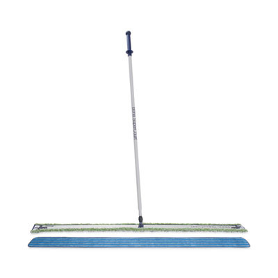 Supercourt Athletic Floor Care System, 60" Microfiber Head, 66" Silver/Blue Aluminum Handle