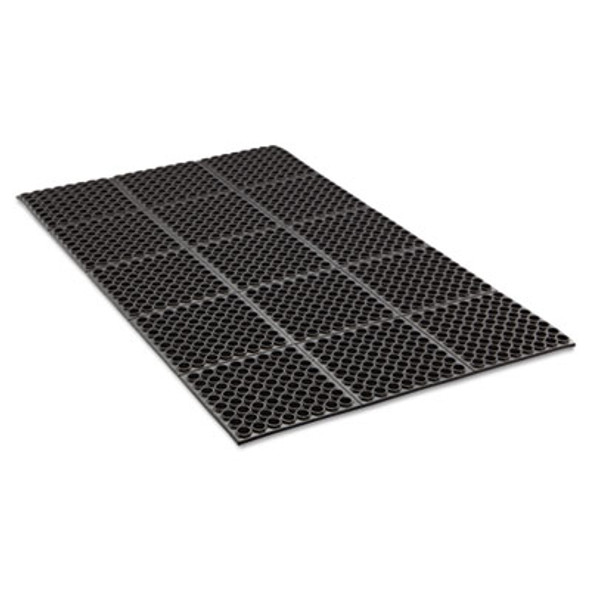 Safewalk Heavy-Duty Anti-Fatigue Drainage Mat, 0.88" Thick, 36" x 60", Black Raised Rib Perforated Surface