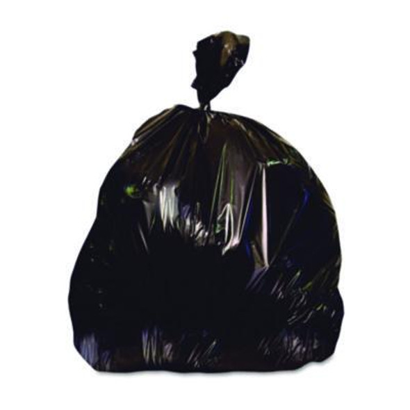Reprocessed Resin Can Liners, 45 Gal, 1.2 Mil, 40" x 46", Black, 100/Carton