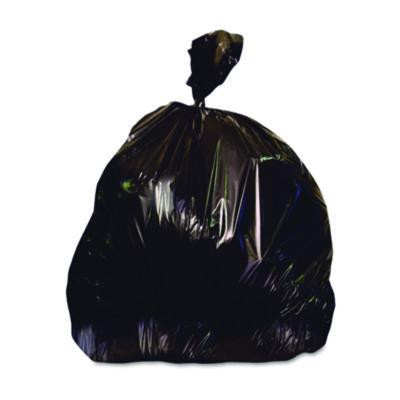 Reprocessed Resin Can Liners, 56 Gal, 1.5 Mil, 43" x 47", Black, 100/Carton
