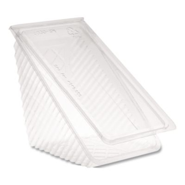 Plastic Hinged Lid Sandwich Container, 3.25 x 6.5 x 3, Clear, 85/Pack, 3 Packs/Carton