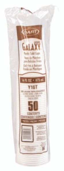 High-Impact Polystyrene Cold Cups, 16 Oz, Plastic, Translucent, 50/Sleeve, 20 Sleeves/Carton