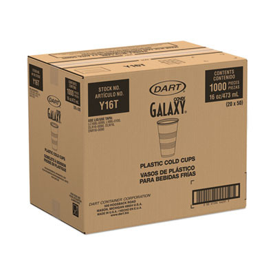 High-Impact Polystyrene Cold Cups, 16 Oz, Plastic, Translucent, 50/Pack