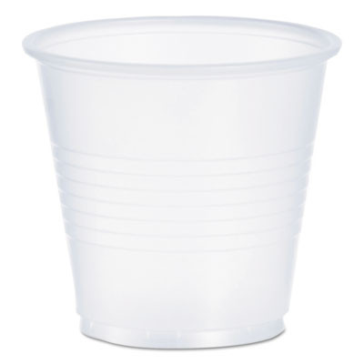 High-Impact Polystyrene Cold Cups, 3.5 Oz, Plastic, Translucent, 100/Pack