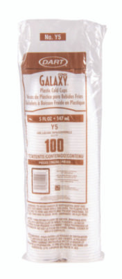 High-Impact Polystyrene Cold Cups, 5 Oz, Plastic, Translucent, 100/Sleeve, 25 Sleeves/Carton