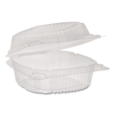 Clearview Smartlock Hinged Lid Container, Hoagie Container, 11 Oz, 5.25 x 5.25 x 2.5, Clear, Plastic, 375/Carton