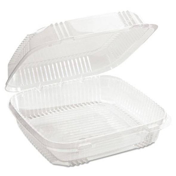 Clearview Smartlock Hinged Lid Container, 49 Oz, 8.2 x 8.34 x 2.91, Clear, Plastic, 200/Carton
