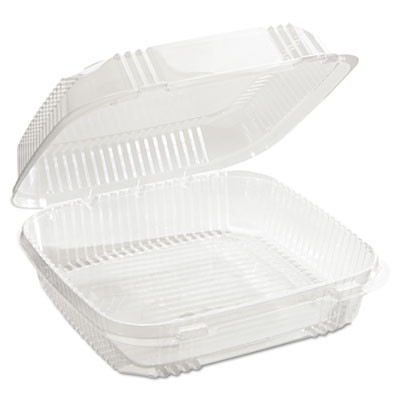 Clearview Smartlock Hinged Lid Container, 49 Oz, 8.2 x 8.3 x 2.9, Clear, Plastic, 200/Carton