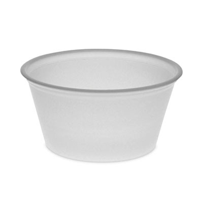 Plastic Portion Cup, 2 Oz, Translucent, 200/Bag, 12 Bags/Carton