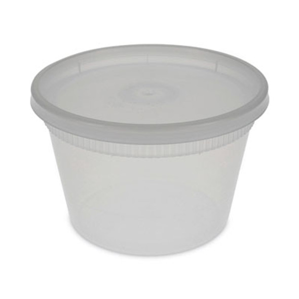 Newspring Delitainer Microwavable Container, 16 Oz, 2 x 2 x 2, Clear, Plastic, 240/Carton