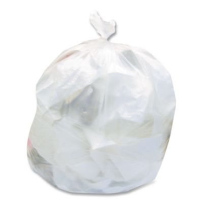 High-Density Waste Can Liners, 30 Gal, 8 Mic, 30" x 37", Natural, 25 Bags/Roll, 20 Rolls/Carton