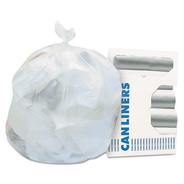 High-Density Waste Can Liners, 30 Gal, 10 Mic, 30" x 37", Natural, 500/Carton