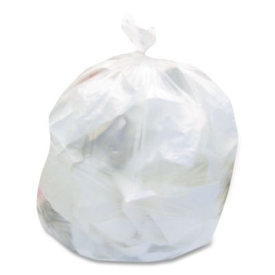High-Density Waste Can Liners, 30 Gal, 16 Mic, 30" x 37", Natural, 25 Bags/Roll, 20 Rolls/Carton