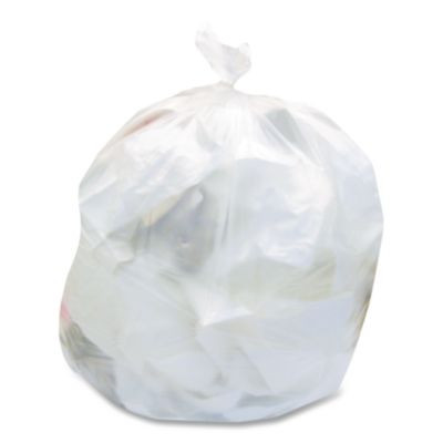 High-Density Waste Can Liners, 33 Gal, 16 Mic, 33" x 40", Natural, 25 Bags/Roll, 10 Rolls/Carton