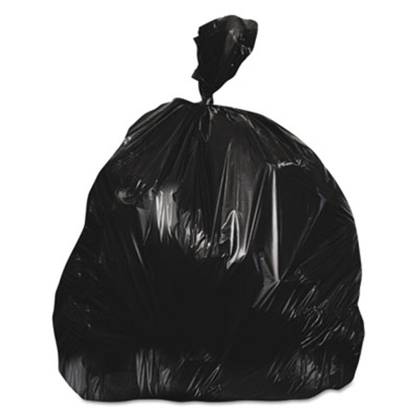 High-Density Waste Can Liners, 33 Gal, 22 Mic, 33" x 40", Black, 25 Bags/Roll, 10 Rolls/Carton